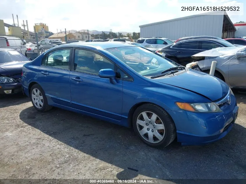 2008 Honda Civic Lx VIN: 2HGFA16518H529532 Lot: 40369460