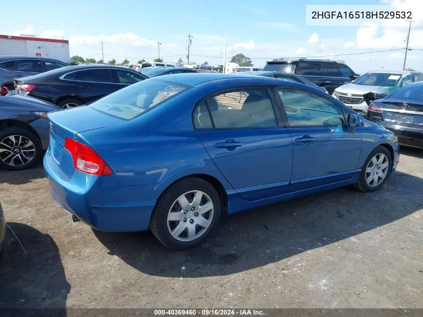 2008 Honda Civic Lx VIN: 2HGFA16518H529532 Lot: 40369460