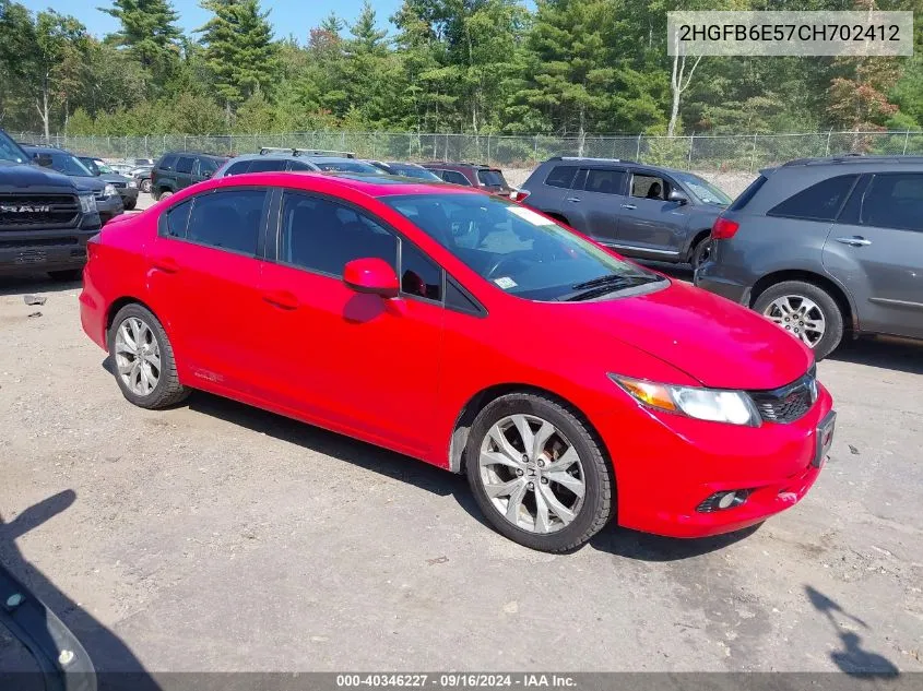 2HGFB6E57CH702412 2012 Honda Civic Si