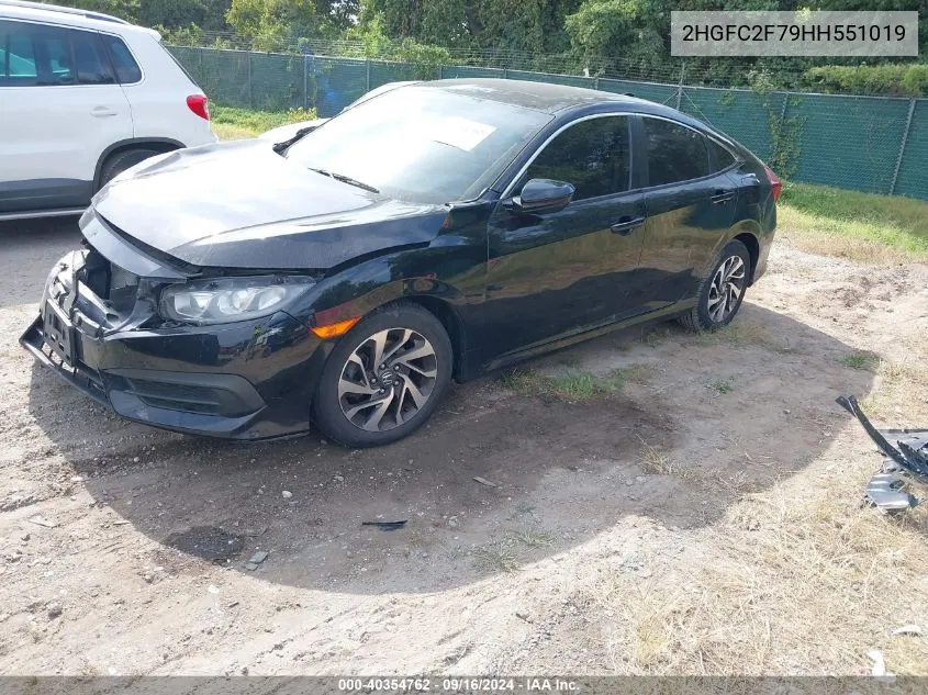 2HGFC2F79HH551019 2017 Honda Civic Ex