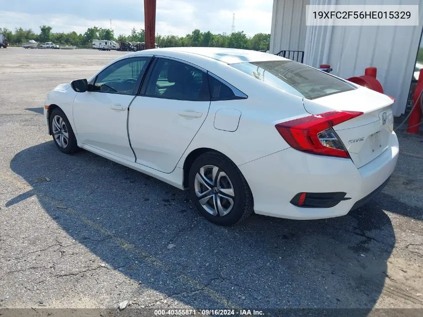 2017 Honda Civic Lx VIN: 19XFC2F56HE015329 Lot: 40355871