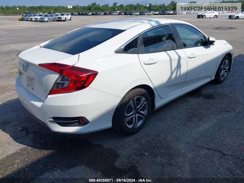 2017 Honda Civic Lx VIN: 19XFC2F56HE015329 Lot: 40355871