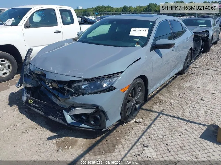 2021 Honda Civic Ex VIN: SHHFK7H63MU214069 Lot: 40354282