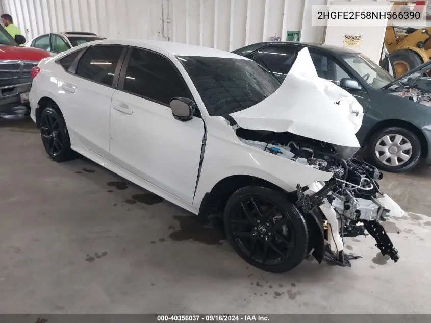 2022 Honda Civic Sport VIN: 2HGFE2F58NH566390 Lot: 40356037