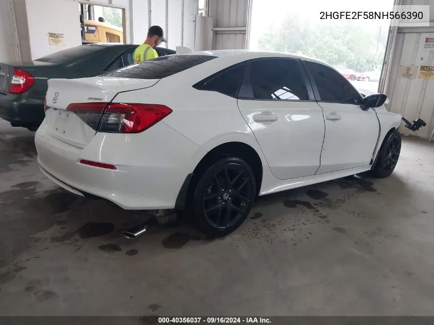 2022 Honda Civic Sport VIN: 2HGFE2F58NH566390 Lot: 40356037