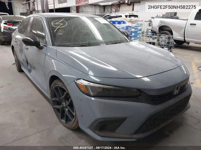 2022 Honda Civic Sport VIN: 2HGFE2F50NH582275 Lot: 40357337