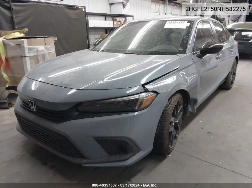 2022 Honda Civic Sport VIN: 2HGFE2F50NH582275 Lot: 40357337