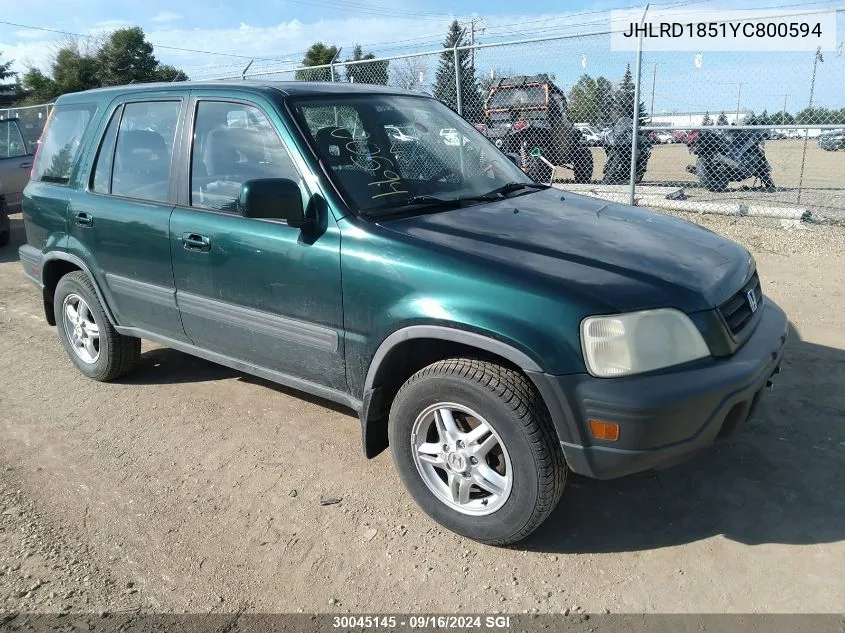 2000 Honda Cr-V Ex VIN: JHLRD1851YC800594 Lot: 30045145