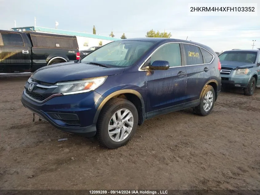 2015 Honda Cr-V VIN: 2HKRM4H4XFH103352 Lot: 12099289