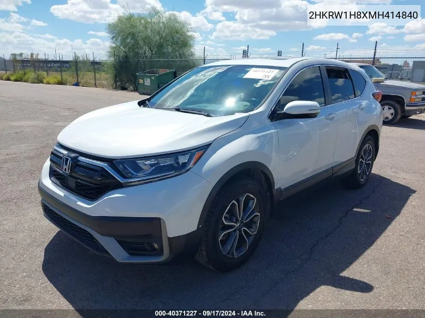 2021 Honda Cr-V 2Wd Ex-L VIN: 2HKRW1H8XMH414840 Lot: 40371227