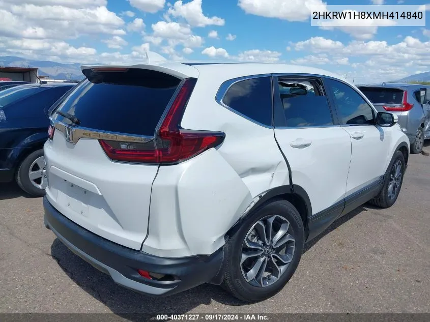 2021 Honda Cr-V 2Wd Ex-L VIN: 2HKRW1H8XMH414840 Lot: 40371227