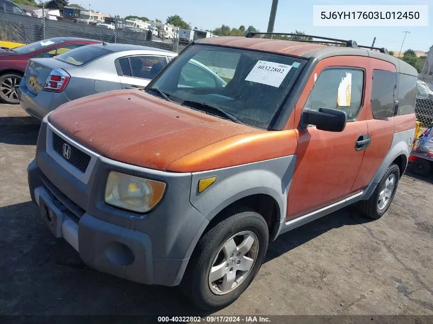 5J6YH17603L012450 2003 Honda Element Ex