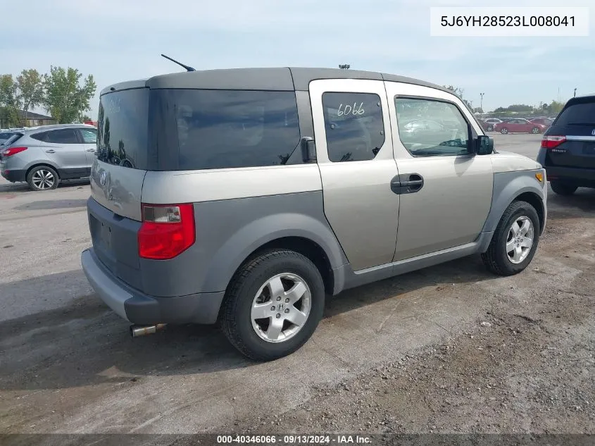 2003 Honda Element Ex VIN: 5J6YH28523L008041 Lot: 40346066