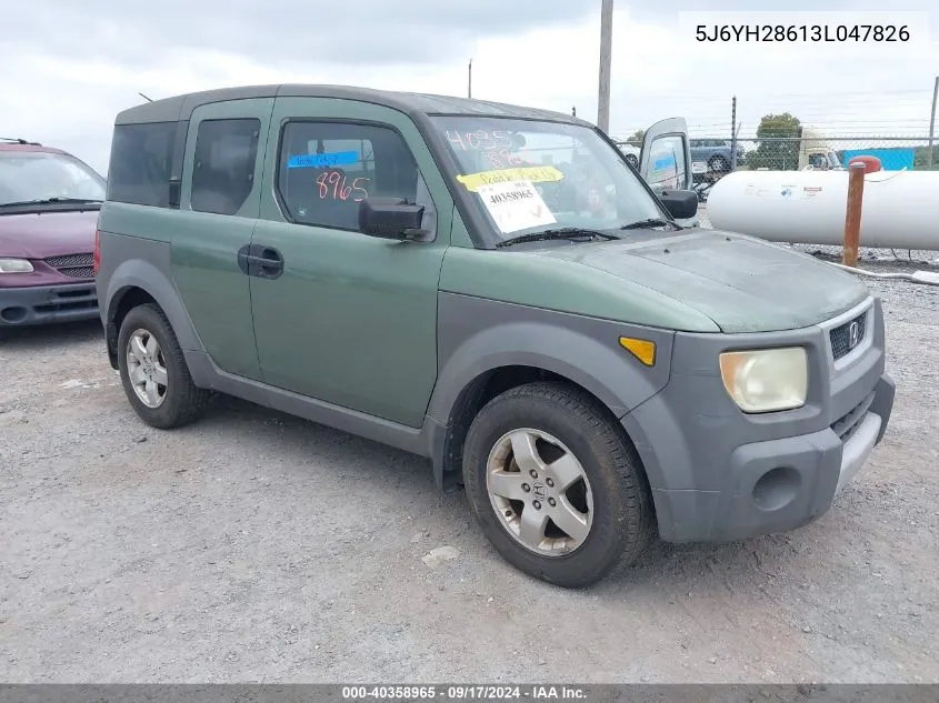 2003 Honda Element Ex VIN: 5J6YH28613L047826 Lot: 40358965