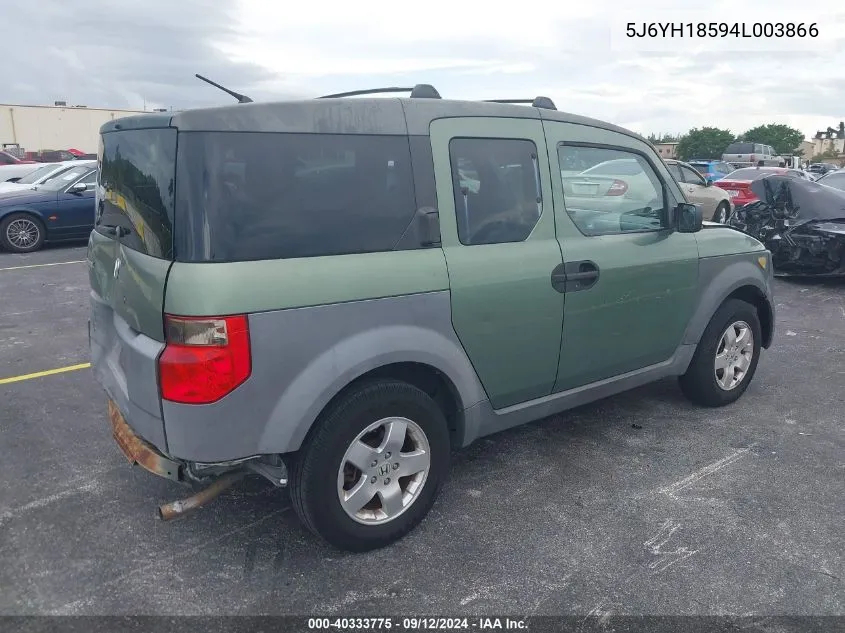 2004 Honda Element Ex VIN: 5J6YH18594L003866 Lot: 40333775