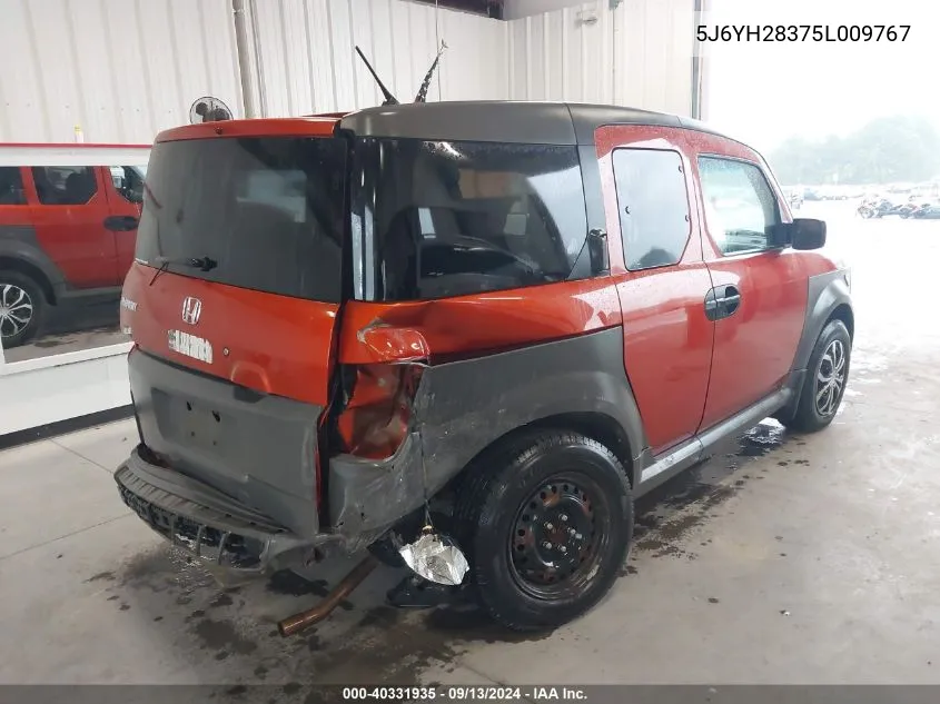 2005 Honda Element Lx VIN: 5J6YH28375L009767 Lot: 40331935