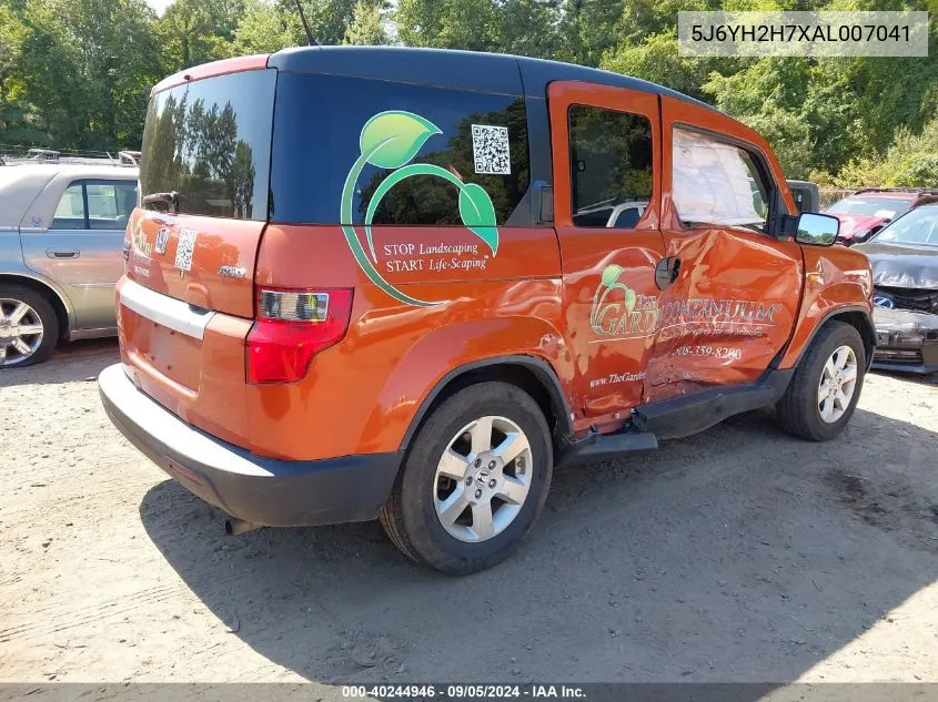 2010 Honda Element Ex VIN: 5J6YH2H7XAL007041 Lot: 40244946