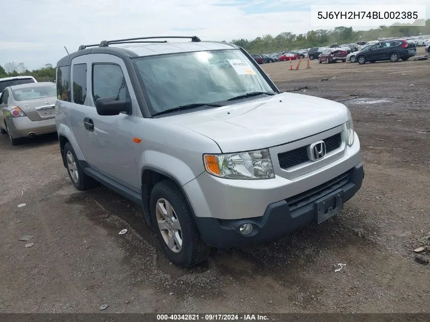 2011 Honda Element Ex VIN: 5J6YH2H74BL002385 Lot: 40342821