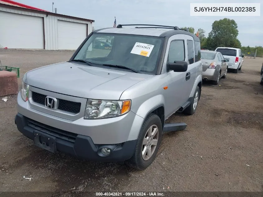 2011 Honda Element Ex VIN: 5J6YH2H74BL002385 Lot: 40342821