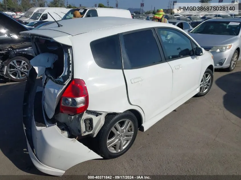 JHMGD38687S028140 2007 Honda Fit Sport