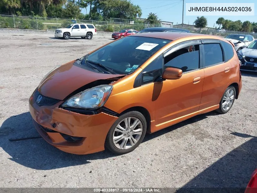 2010 Honda Fit Sport VIN: JHMGE8H44AS024036 Lot: 40338917