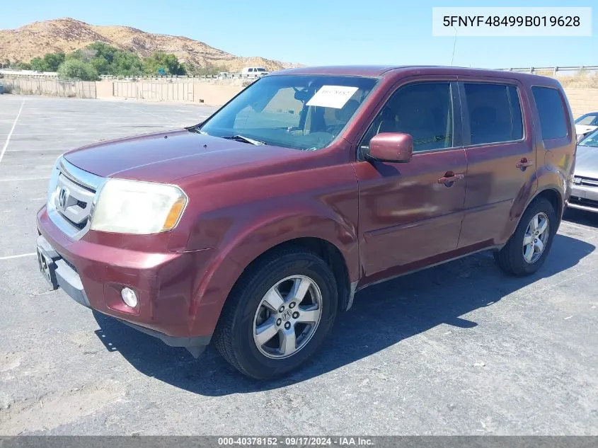 5FNYF48499B019628 2009 Honda Pilot Ex