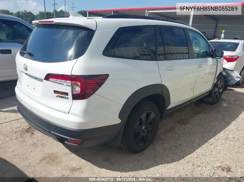 2022 Honda Pilot Awd Trailsport VIN: 5FNYF6H85NB055289 Lot: 40342712