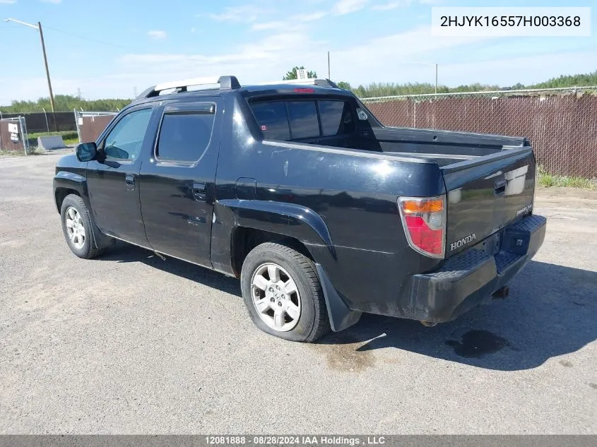 2007 Honda Ridgeline VIN: 2HJYK16557H003368 Lot: 12081888