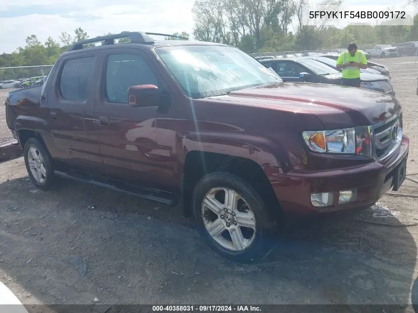 2011 Honda Ridgeline Rtl VIN: 5FPYK1F54BB009172 Lot: 40358031