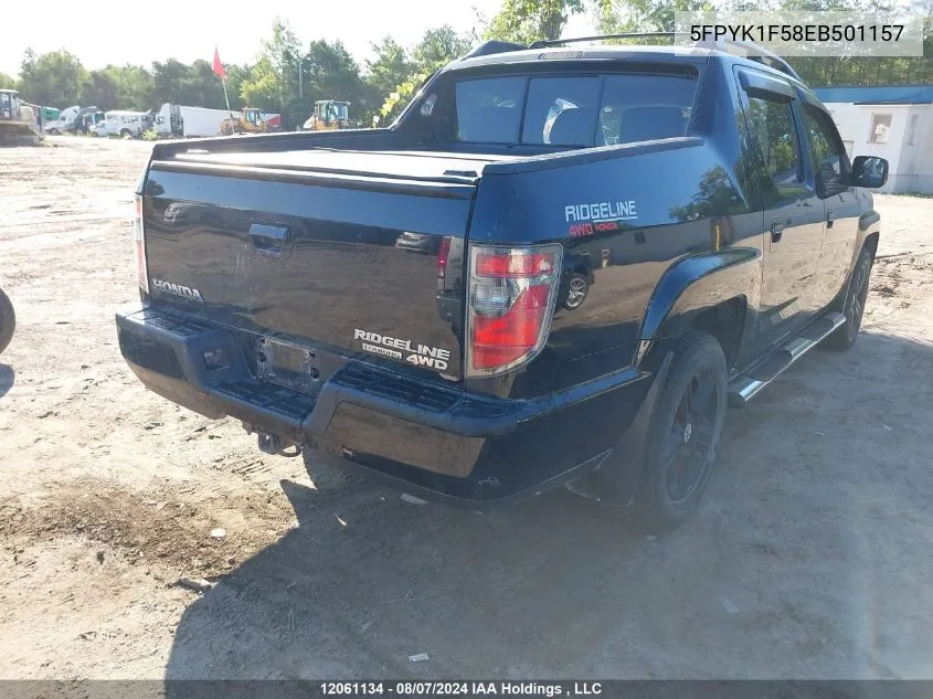 2014 Honda Ridgeline VIN: 5FPYK1F58EB501157 Lot: 12061134