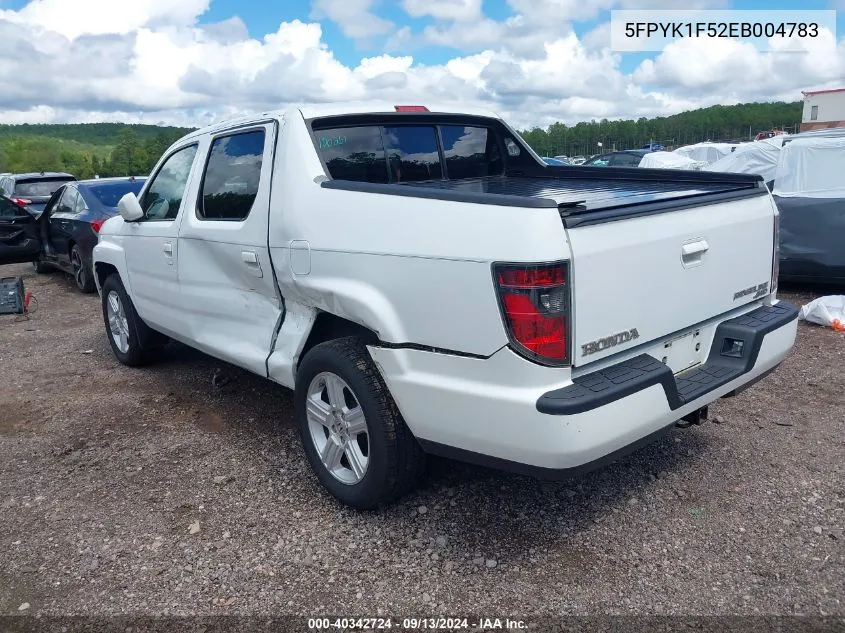 2014 Honda Ridgeline Rtl VIN: 5FPYK1F52EB004783 Lot: 40342724