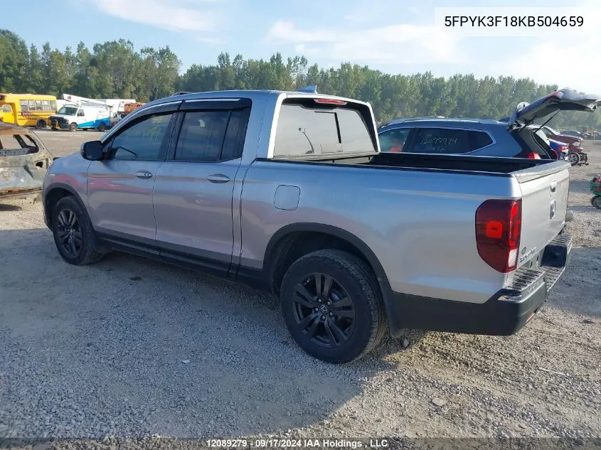 5FPYK3F18KB504659 2019 Honda Ridgeline