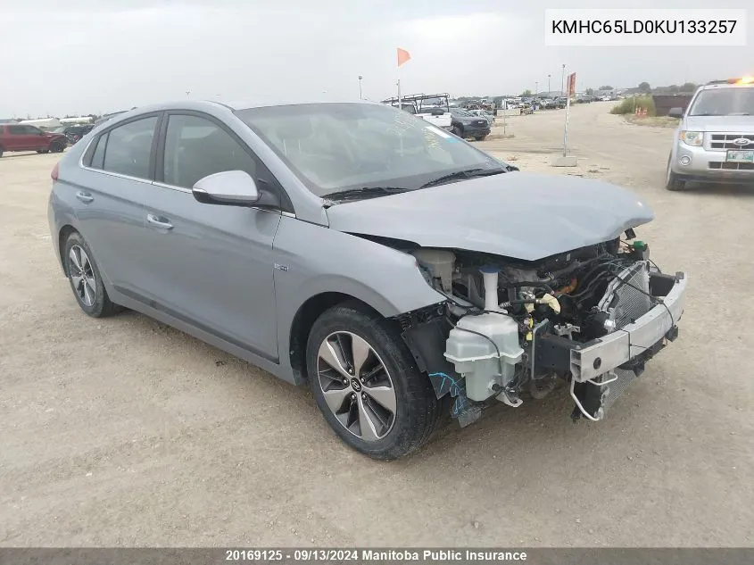 2019 Hyundai Ioniq Preferred Electric Plus VIN: KMHC65LD0KU133257 Lot: 20169125