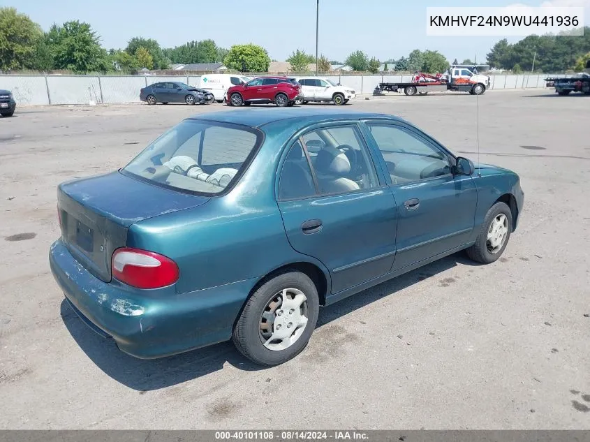 1998 Hyundai Accent Gl VIN: KMHVF24N9WU441936 Lot: 40101108