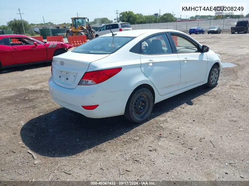 KMHCT4AE4CU208249 2012 Hyundai Accent Gls