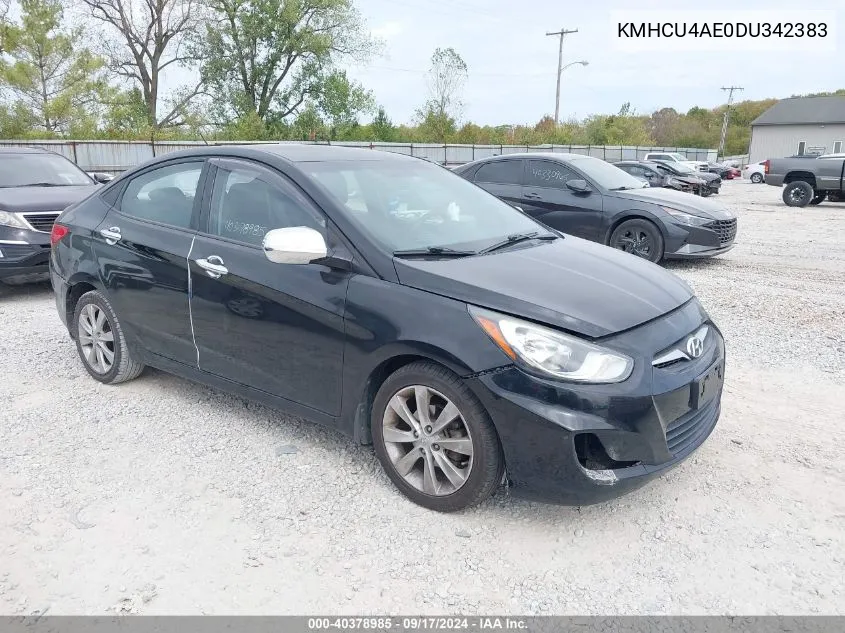 2013 Hyundai Accent Gls VIN: KMHCU4AE0DU342383 Lot: 40378985