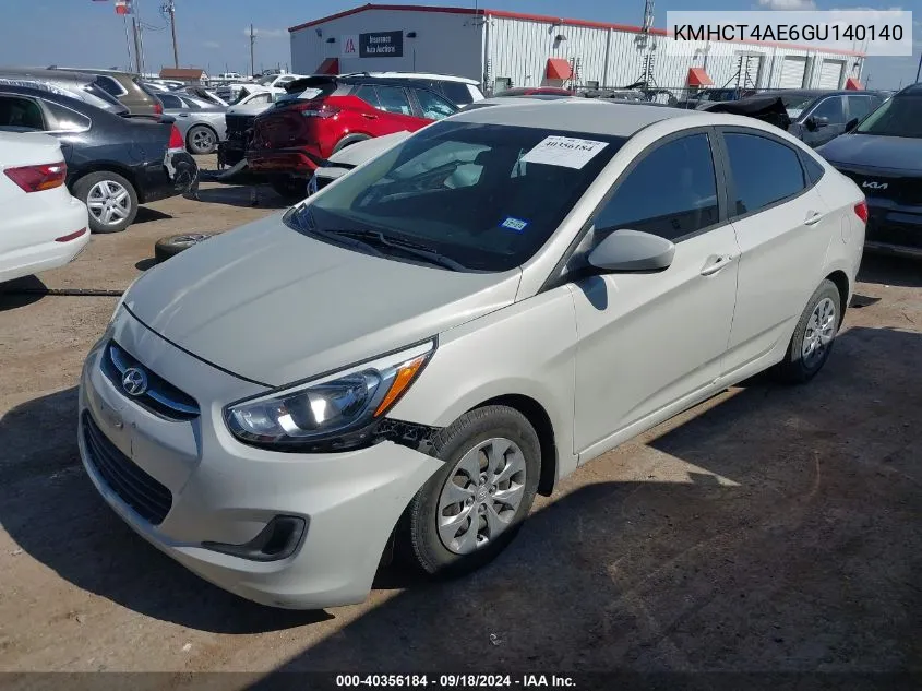 2016 Hyundai Accent Se VIN: KMHCT4AE6GU140140 Lot: 40356184