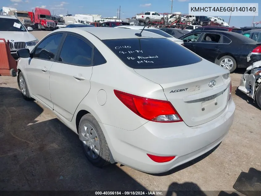 2016 Hyundai Accent Se VIN: KMHCT4AE6GU140140 Lot: 40356184