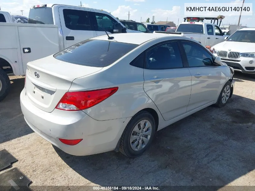 2016 Hyundai Accent Se VIN: KMHCT4AE6GU140140 Lot: 40356184