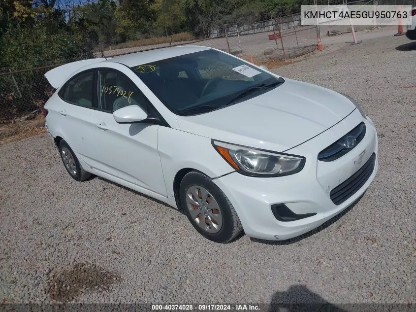 2016 Hyundai Accent Se VIN: KMHCT4AE5GU950763 Lot: 40374028