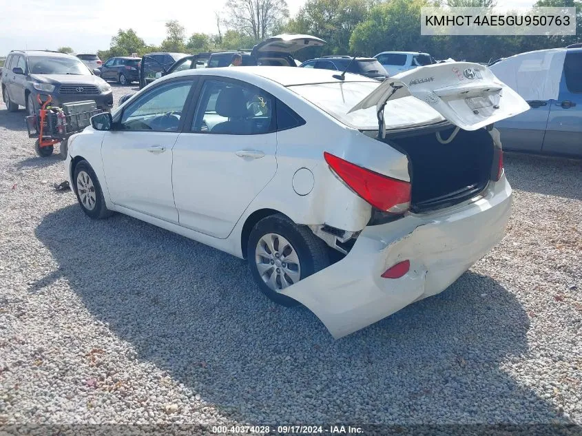 2016 Hyundai Accent Se VIN: KMHCT4AE5GU950763 Lot: 40374028