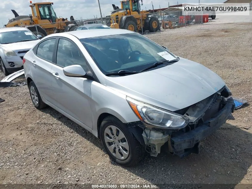 2016 Hyundai Accent Se VIN: KMHCT4AE7GU998409 Lot: 40375083