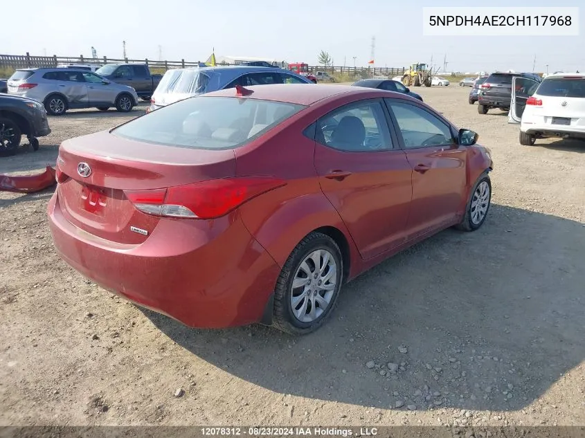 5NPDH4AE2CH117968 2012 Hyundai Elantra Gl