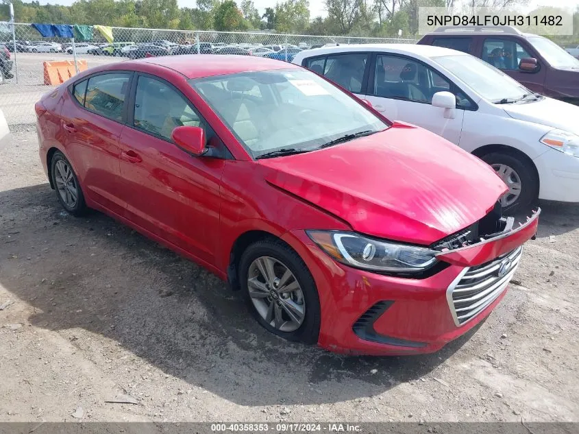 5NPD84LF0JH311482 2018 Hyundai Elantra Sel