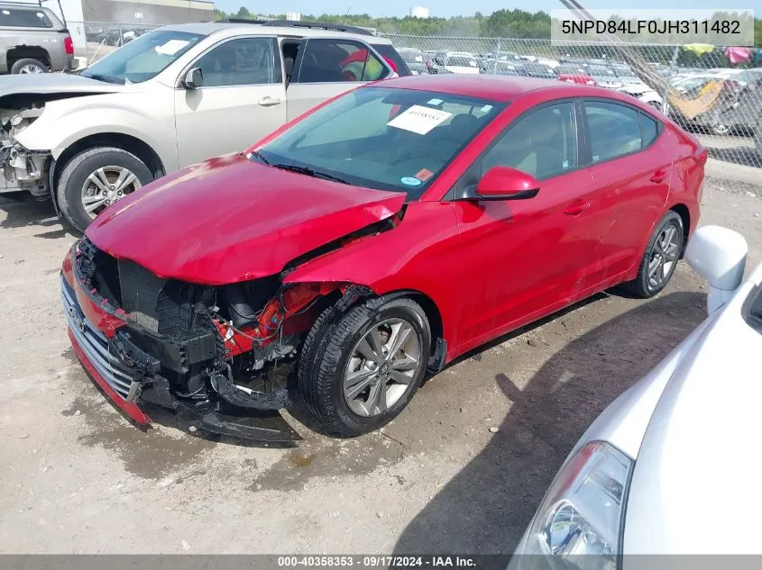 2018 Hyundai Elantra Sel VIN: 5NPD84LF0JH311482 Lot: 40358353