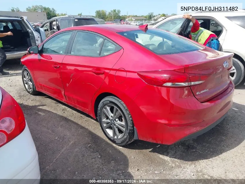 5NPD84LF0JH311482 2018 Hyundai Elantra Sel