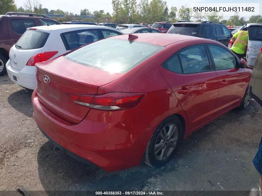 2018 Hyundai Elantra Sel VIN: 5NPD84LF0JH311482 Lot: 40358353