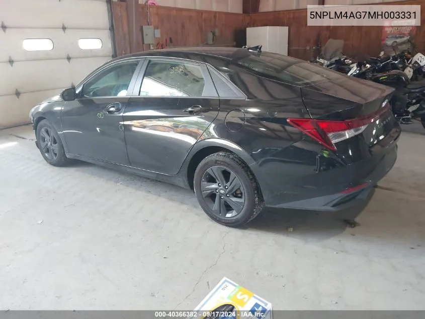 5NPLM4AG7MH003331 2021 Hyundai Elantra Sel