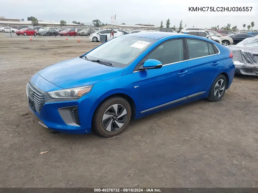 KMHC75LC2HU036557 2017 Hyundai Ioniq Hybrid Sel