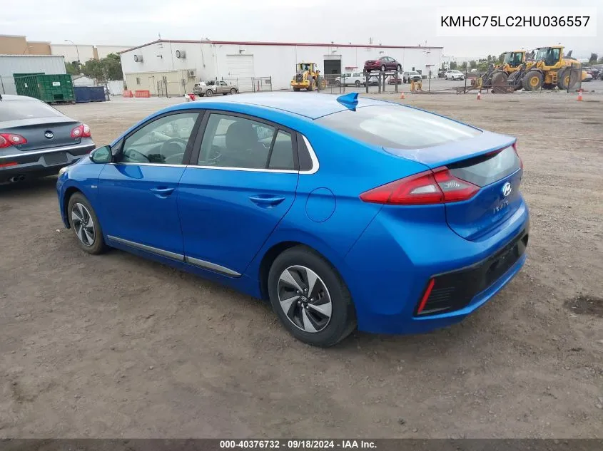 KMHC75LC2HU036557 2017 Hyundai Ioniq Hybrid Sel